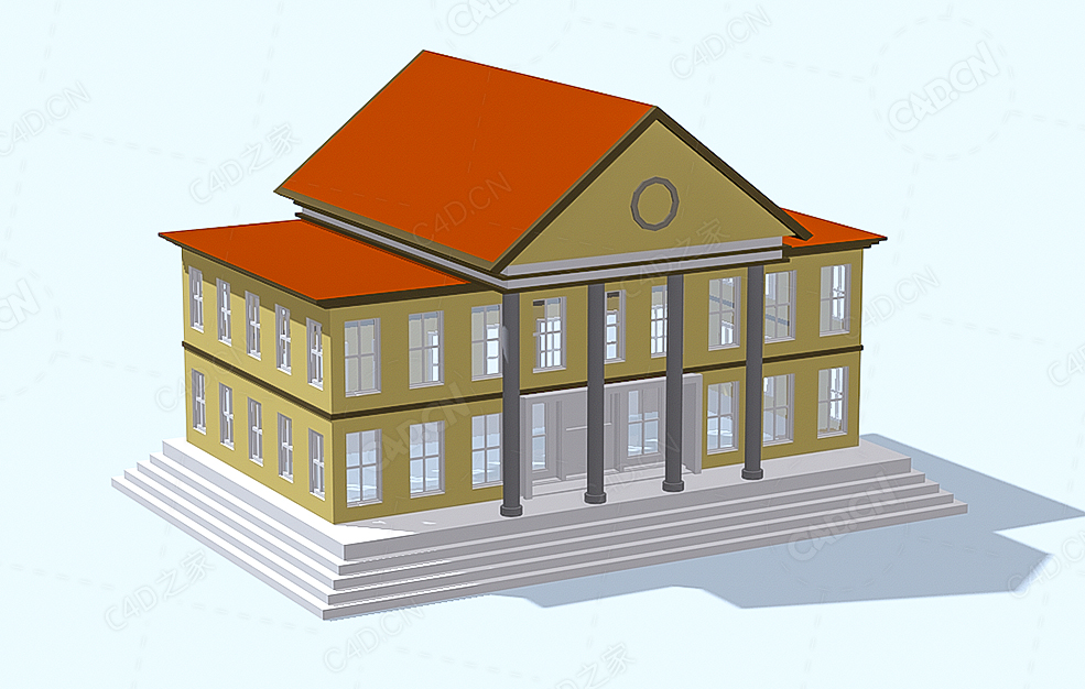 低面多边形市政厅 Town Hall - C4D之家 - 75.jpg