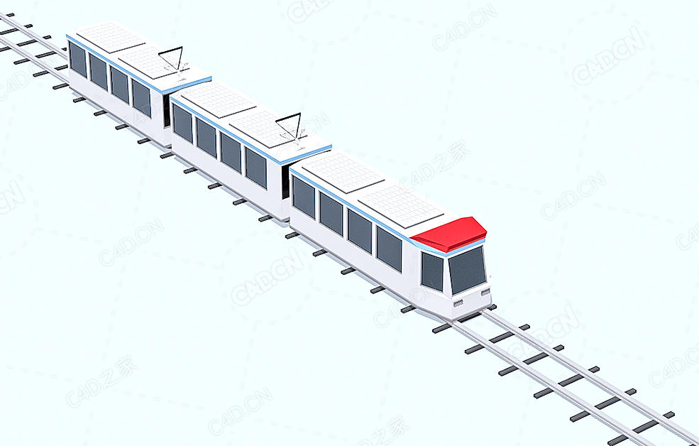 低面多边形有轨电车 Tram Train - C4D之家 - 77.jpg