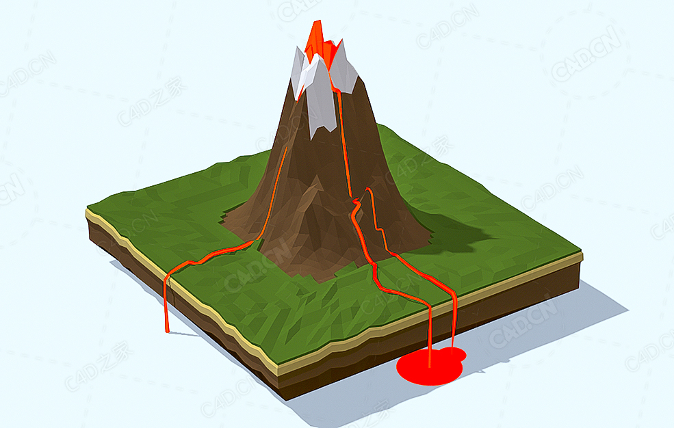 低面多边形火山 Volcano - C4D之家 - 80.jpg