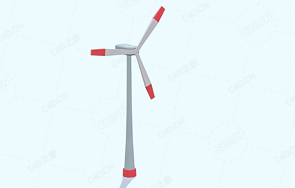 低面多边形风车风力发电 Windmill 2 - C4D之家 - 82.jpg