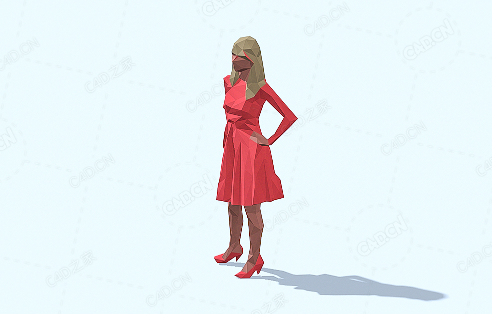 低面多边形女士 Woman - C4D之家 - 83.jpg
