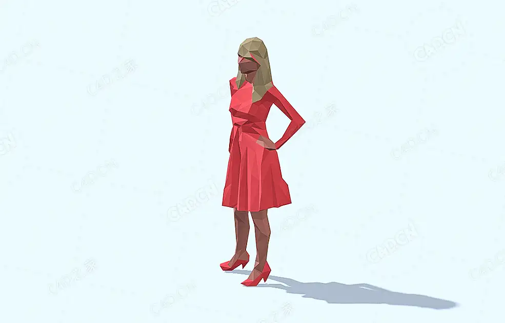低面多边形女士 Woman - C4D之家 - 83.jpg