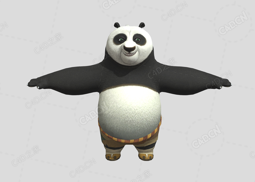 功夫熊猫卡通角色 kung-fu-panda-po-t-pose-model - C4D之家 - 31.jpg