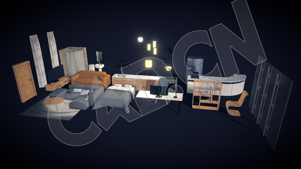 现代假装家具模型包 Modern Furniture Pack