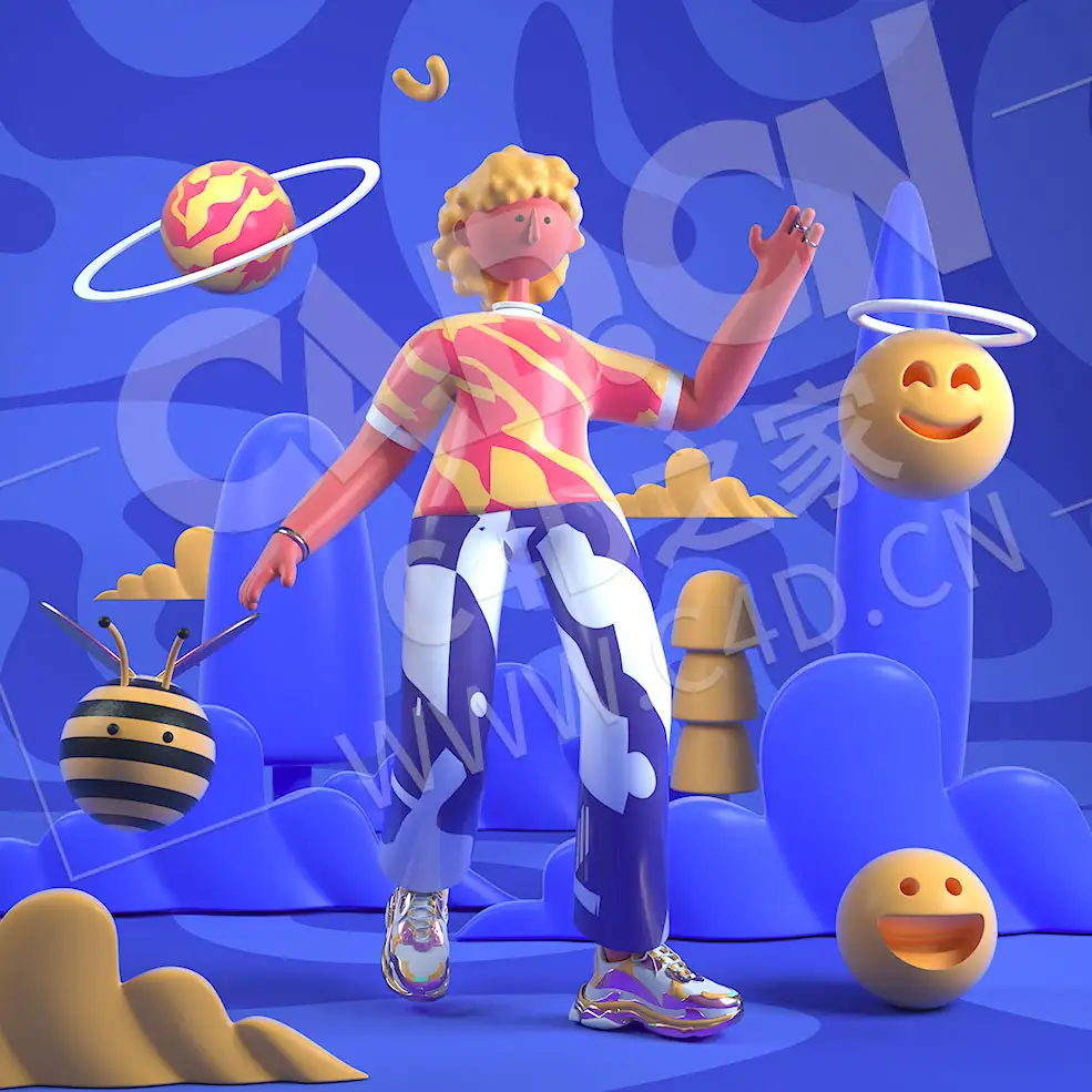 卡通三维人物立体表情场景OC模型 - C4D之家 - 51.jpg