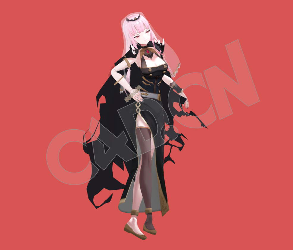 卡通长裙美少女大长腿女神动漫模型(含骨骼绑定) - C4D之家 - 41.jpg