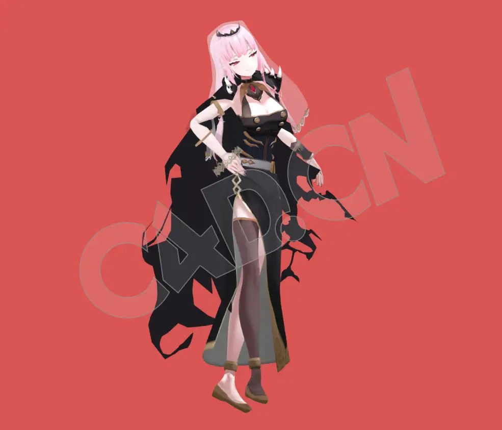 卡通长裙美少女大长腿女神动漫模型(含骨骼绑定)