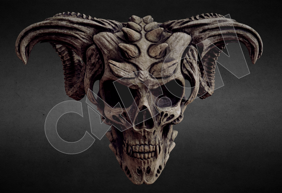 羊角恶魔头骨模型 - C4D之家 - 51.jpg