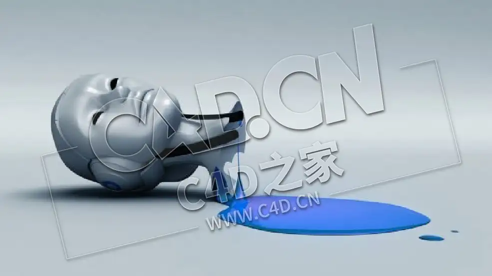 地上被割头的科幻女性机器人头 Sci-Fi Female Robot Head