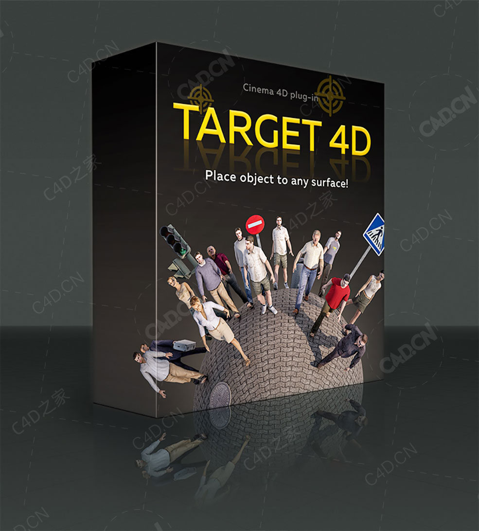 模型对象放置任意表面位置C4D插件 AEscripts Target4D v1.5.9 - C4D之家 - target4d-render.jpg