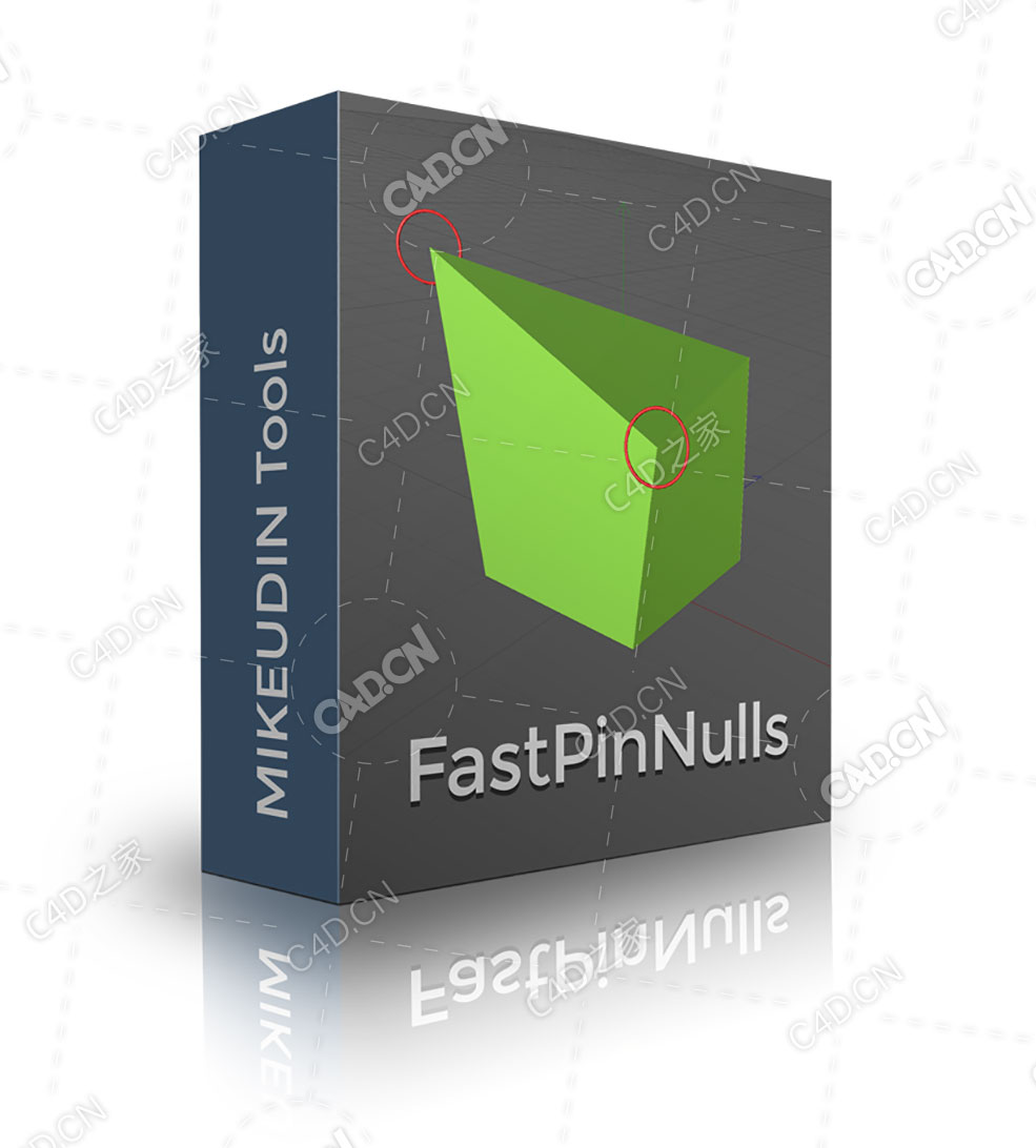 C4D选定多边形或样条点固定到空对象预设FastPinNulls