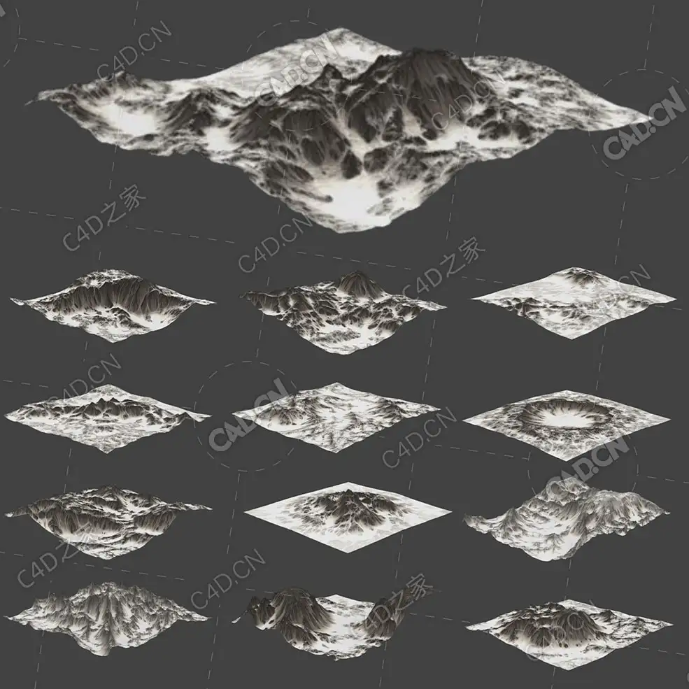 20张科幻地形地貌景观map地质山势纹理贴图合集（4K高清）USING THE LANDSCAPE MAPS - C4D之家 - 未标题-1.jpg