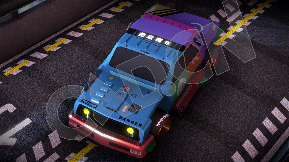 桥梁上的超级赛car卡通模型 - C4D之家 - 88.jpg