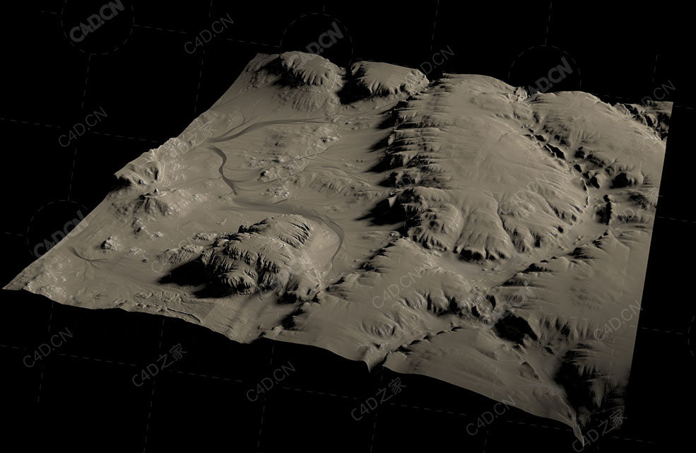 荒漠戈壁峡谷地形模型Canyons - C4D之家 - Canyons_Preview_Scanline.jpg