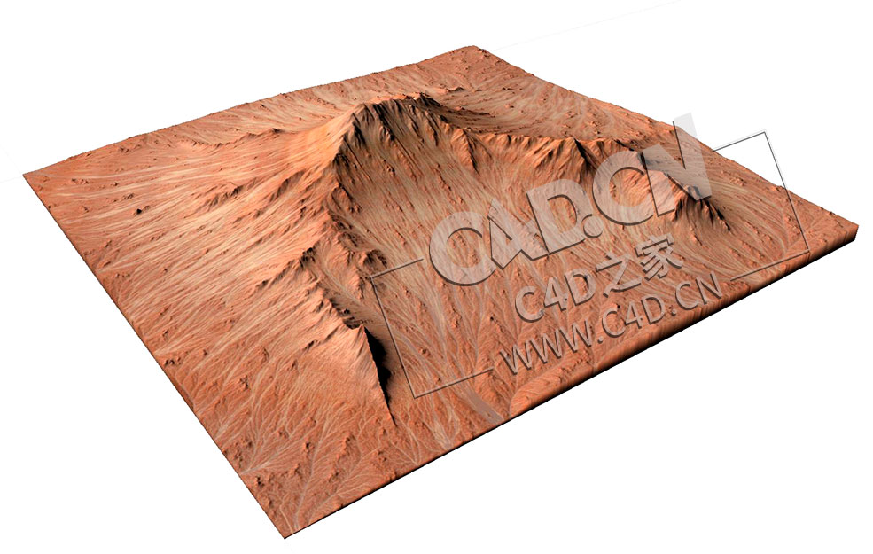 火山红色戈壁沙山三维景观模型Sandy Mountain