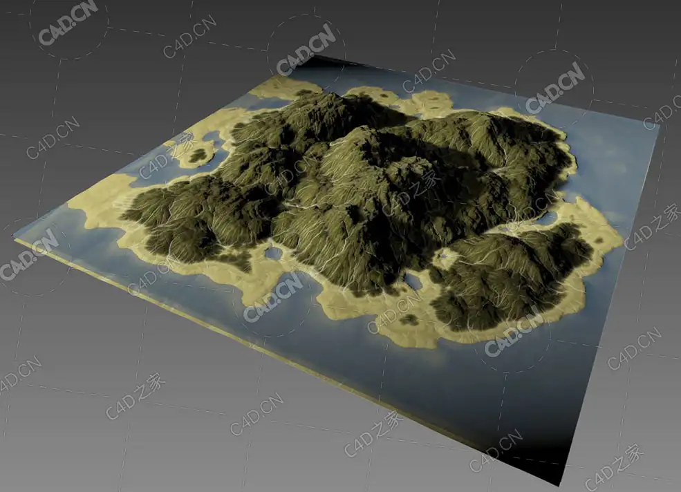 热带岛屿海岛地形Tropical Island - C4D之家 - Tropical_Island_Preview_3ds_Max_Square.jpg