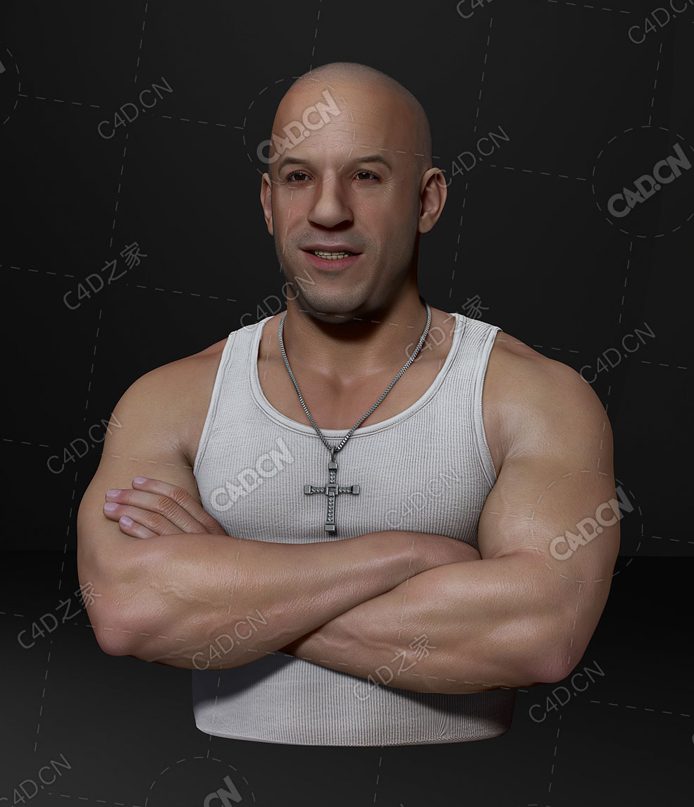 美国动作电影演员范·迪塞尔抱手臂半身像人物角色模型Vin Diesel - C4D之家 - Vin_Diesel_Preview.jpg