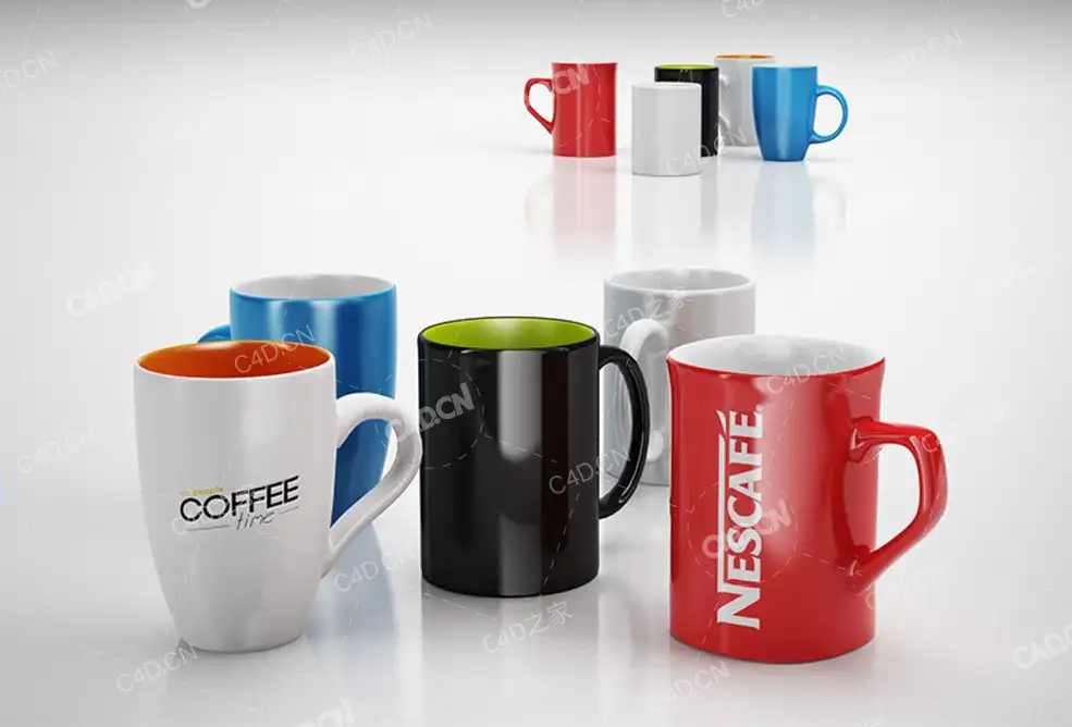 5个不同款式的咖啡杯 3d models of coffee coups - C4D之家 - 29.jpg