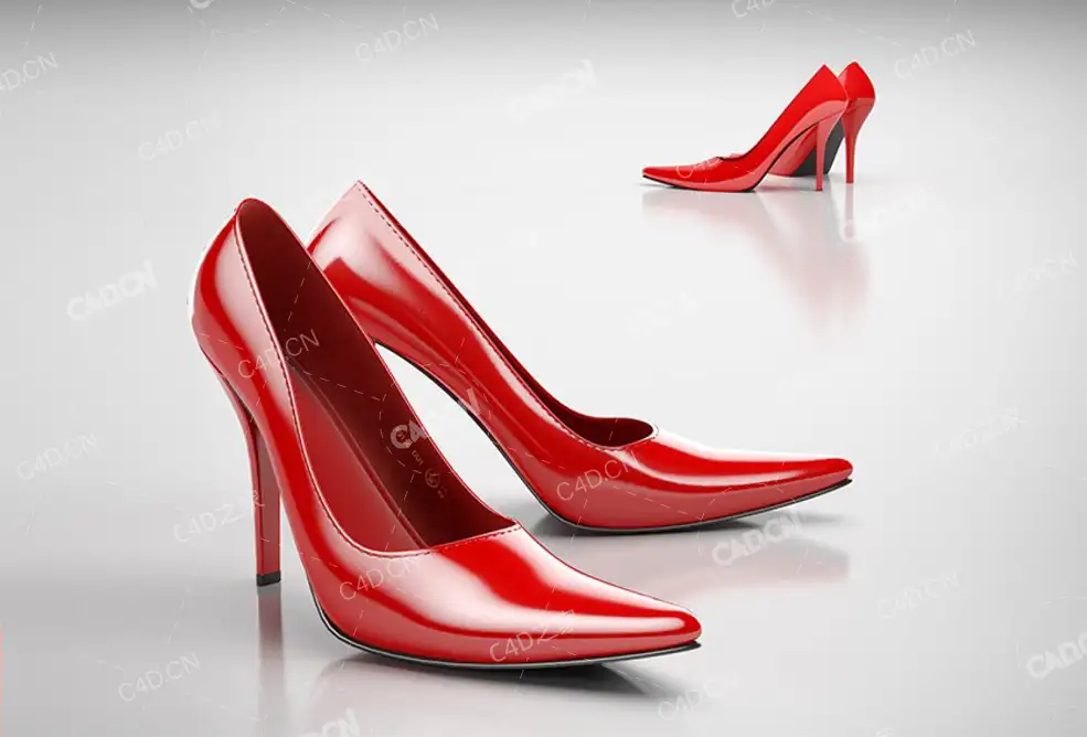 红色女性高跟鞋 high heels