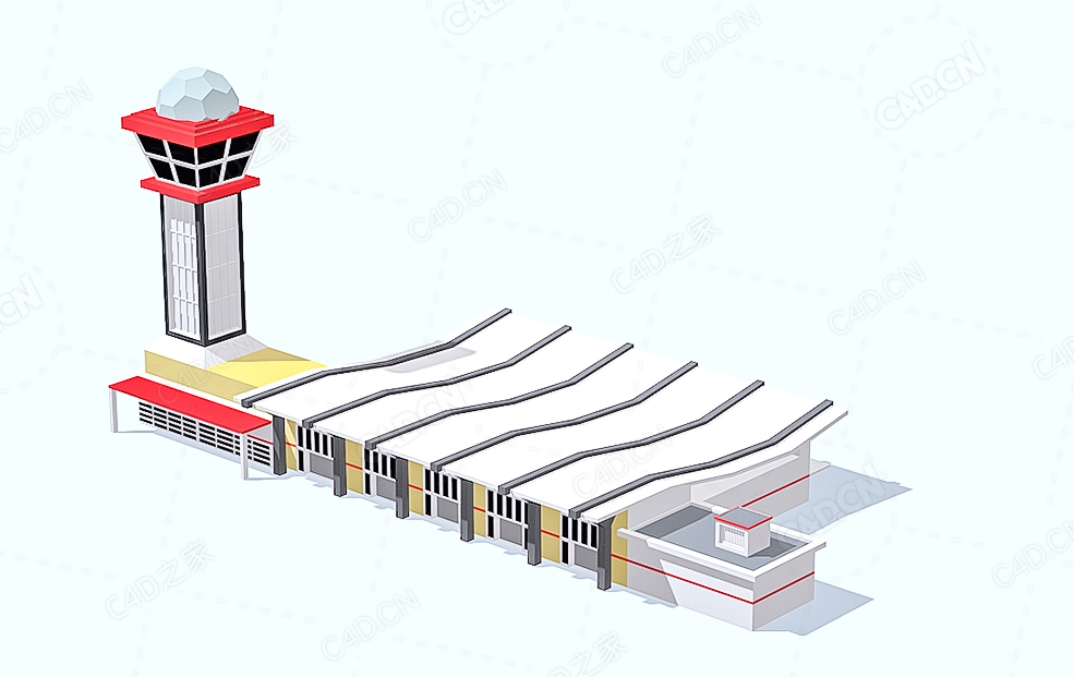 低面多边形机场航站楼 Airport Termninal - C4D之家 - 170830qve44o74vd5odjq7.jpg
