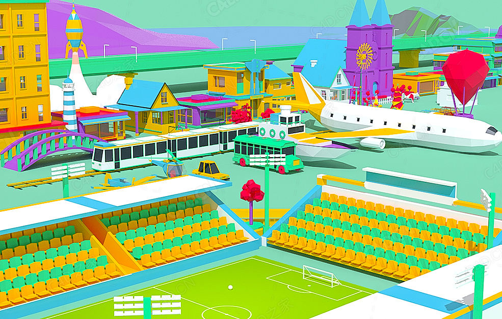 低多青绿色城市建筑场景 Color Scheme - C4D之家 - 170830ygmwckwmggmmxz5a.jpg