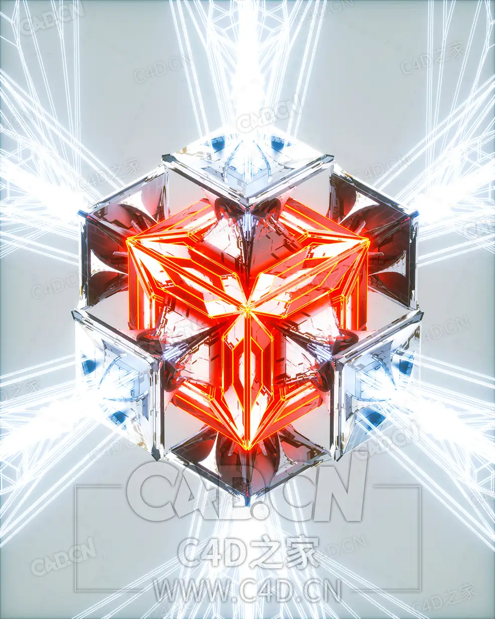 神经肽科幻发光能量立方体 NeuroLink - C4D之家 - 34.jpg
