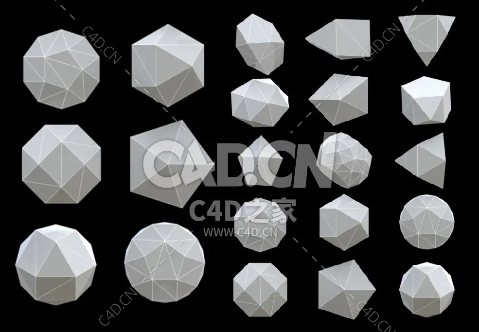 15个切割钻石宝石模型JOHNSON SOLIDS