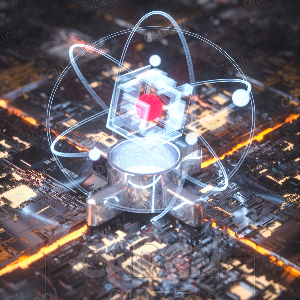 C4D全息电路板工程模型_ Octane渲染工程 - C4D之家 - 07.jpg
