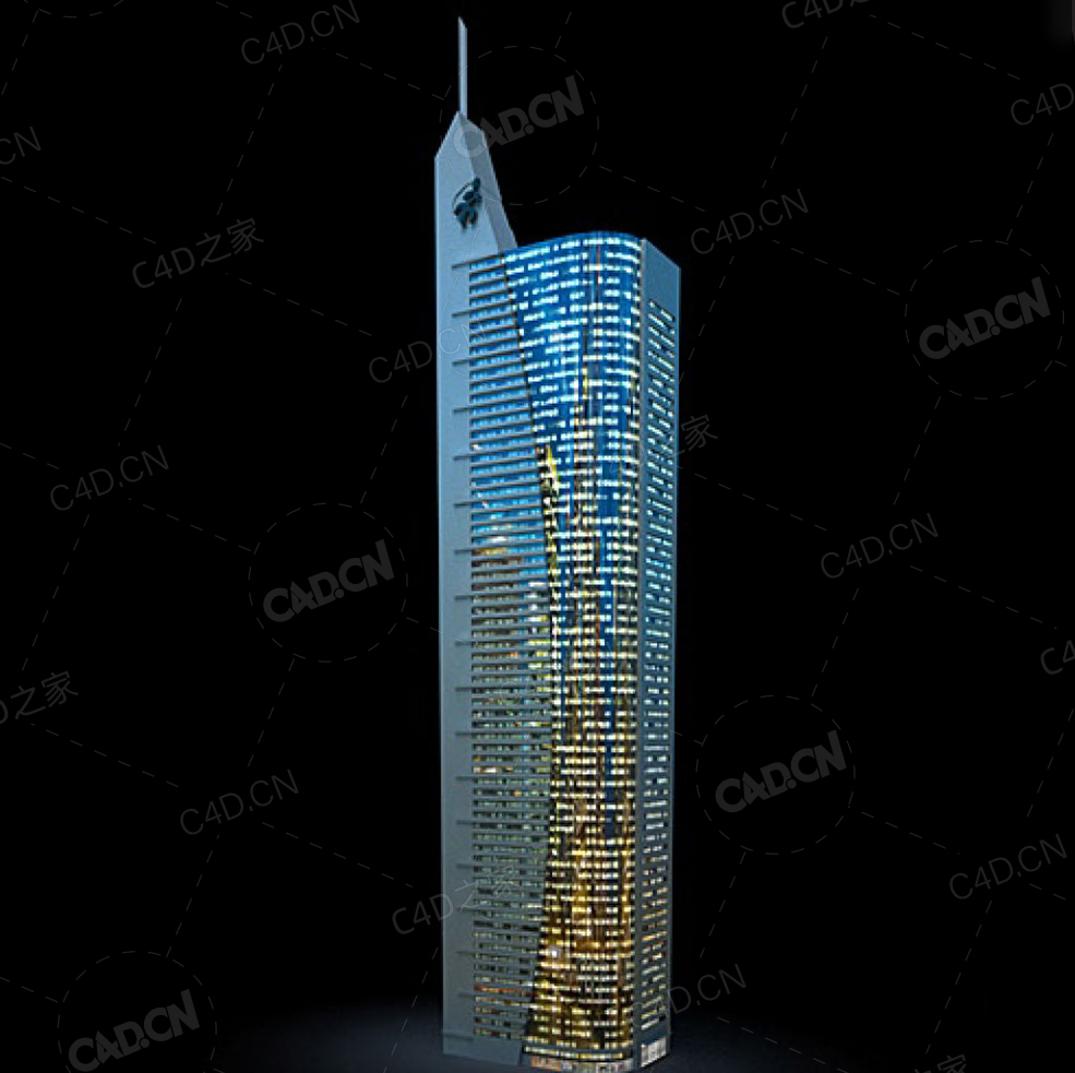 夜间摩天大楼办公楼写字楼C4D模型 Archmodels Vol.103_Night Skyscrapers - model-13 - C4D之家 - 13.jpg
