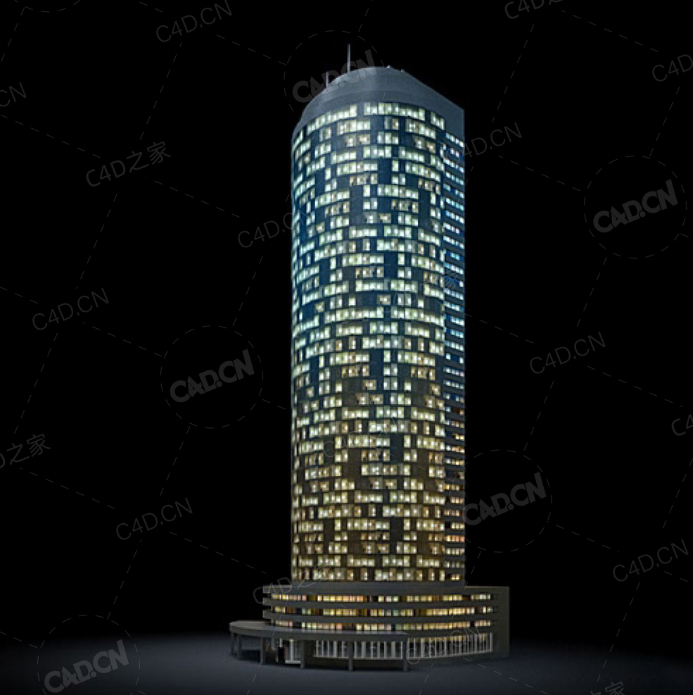 夜间摩天大楼办公楼写字楼C4D模型 Archmodels Vol.103_Night Skyscrapers - model-16 - C4D之家 - 16.jpg