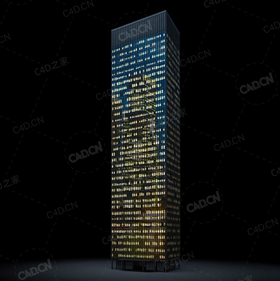 夜间摩天大楼办公楼写字楼C4D模型 Archmodels Vol.103_Night Skyscrapers - model-14 - C4D之家 - 14.jpg