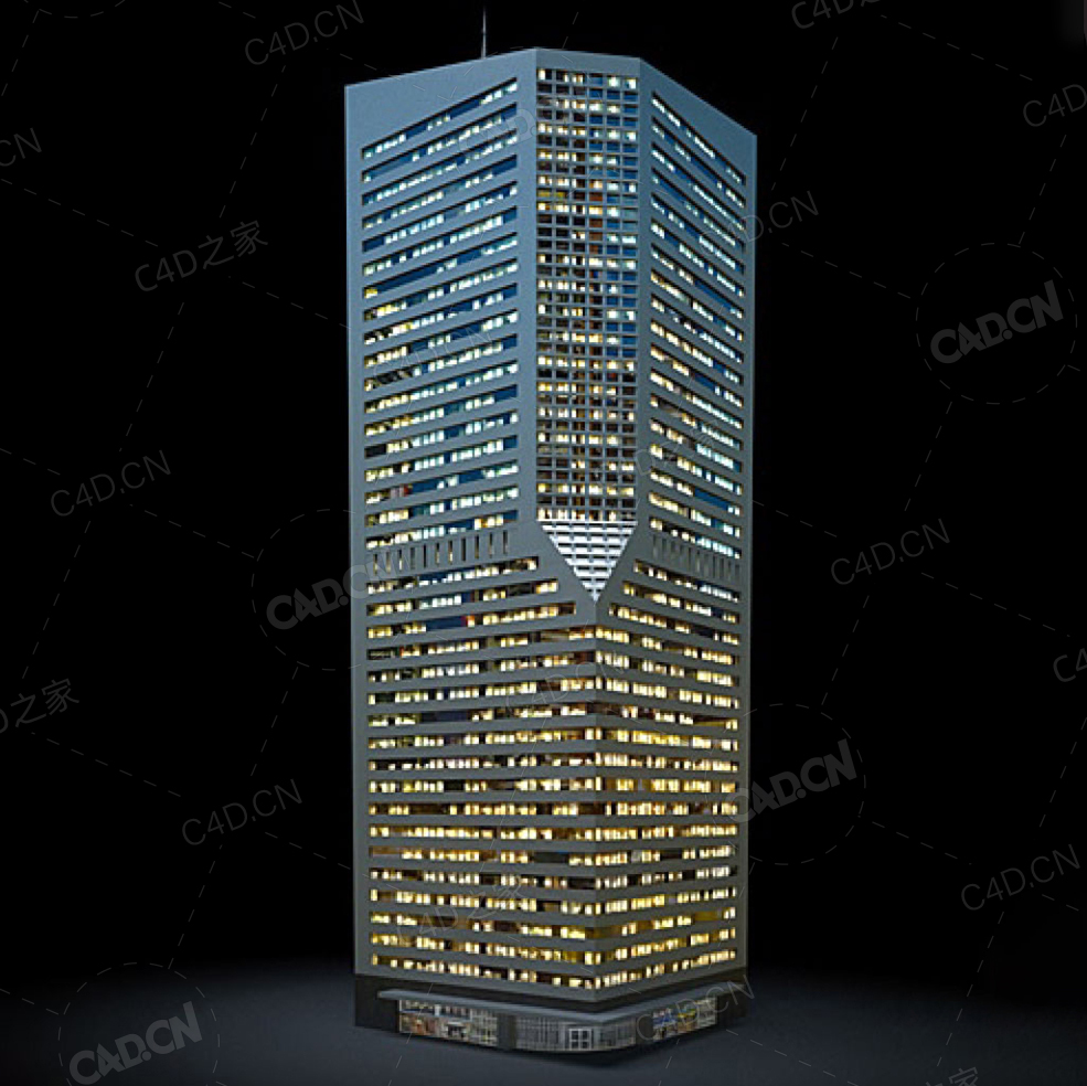 夜间摩天大楼办公楼写字楼C4D模型 Archmodels Vol.103_Night Skyscrapers - model-15 - C4D之家 - 15.jpg
