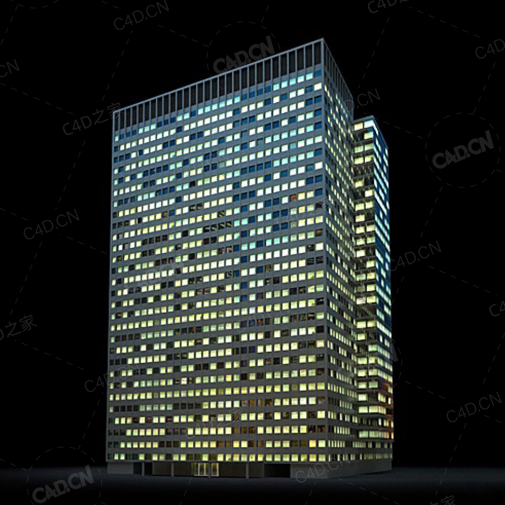 夜间摩天大楼办公楼写字楼C4D模型 Archmodels Vol.103_Night Skyscrapers - model-18 - C4D之家 - 18.jpg