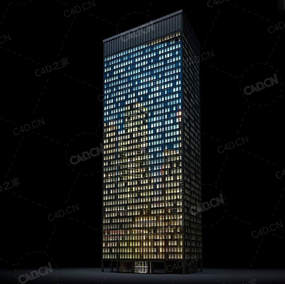 夜间摩天大楼办公楼写字楼C4D模型 Archmodels Vol.103_Night Skyscrapers - model-17 - C4D之家 - 17.jpg