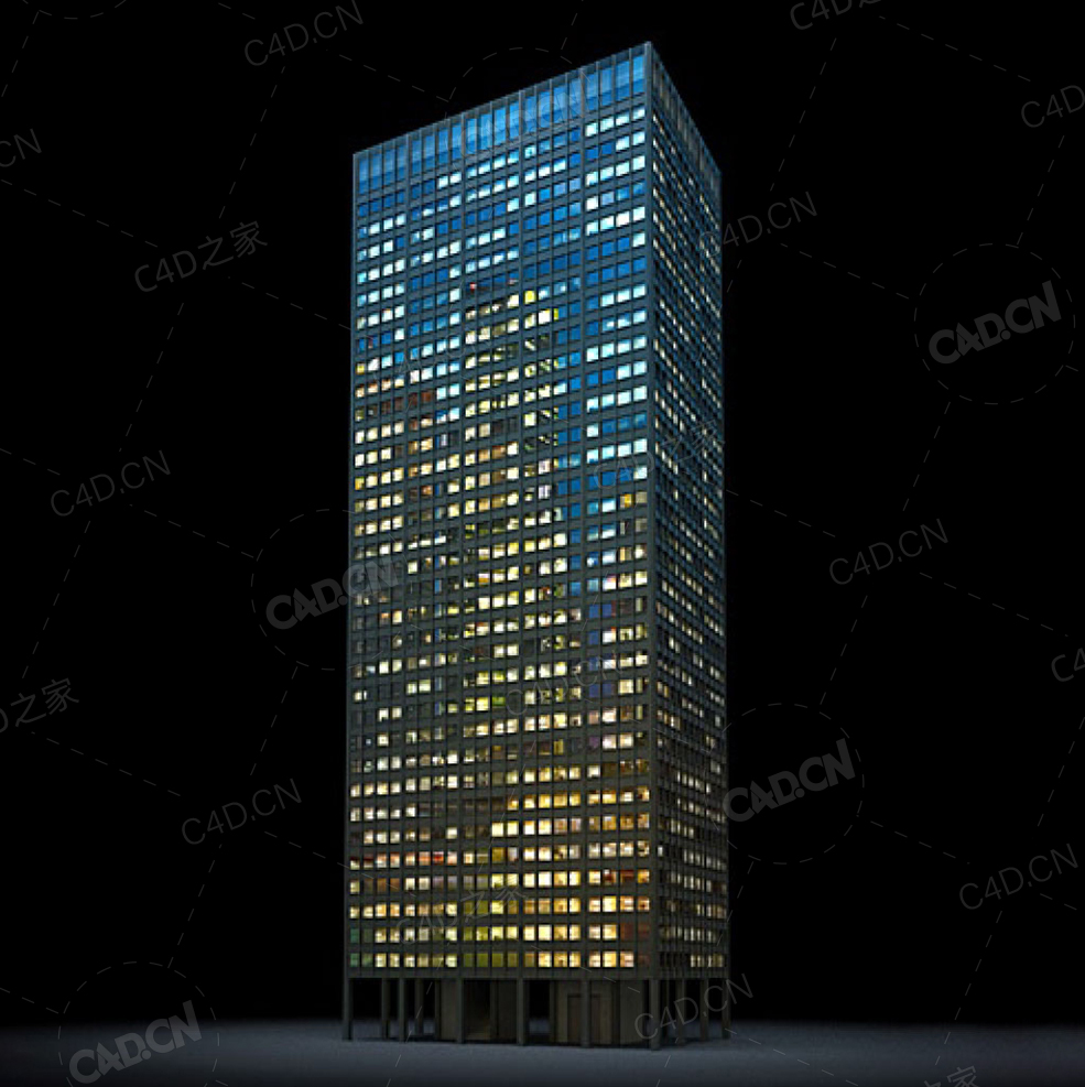 夜间摩天大楼办公楼写字楼C4D模型 Archmodels Vol.103_Night Skyscrapers - model-20 - C4D之家 - 20.jpg