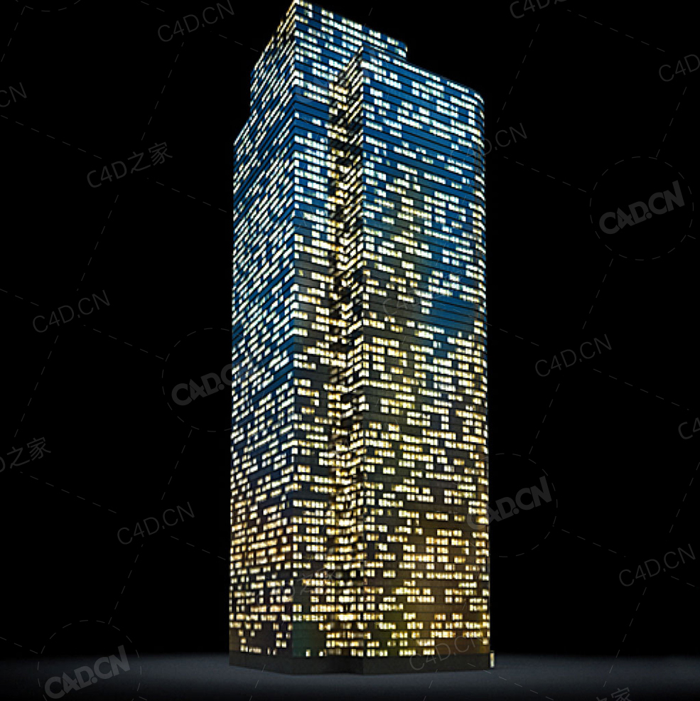 夜间摩天大楼办公楼写字楼C4D模型 Archmodels Vol.103_Night Skyscrapers - model-26 - C4D之家 - 26.jpg