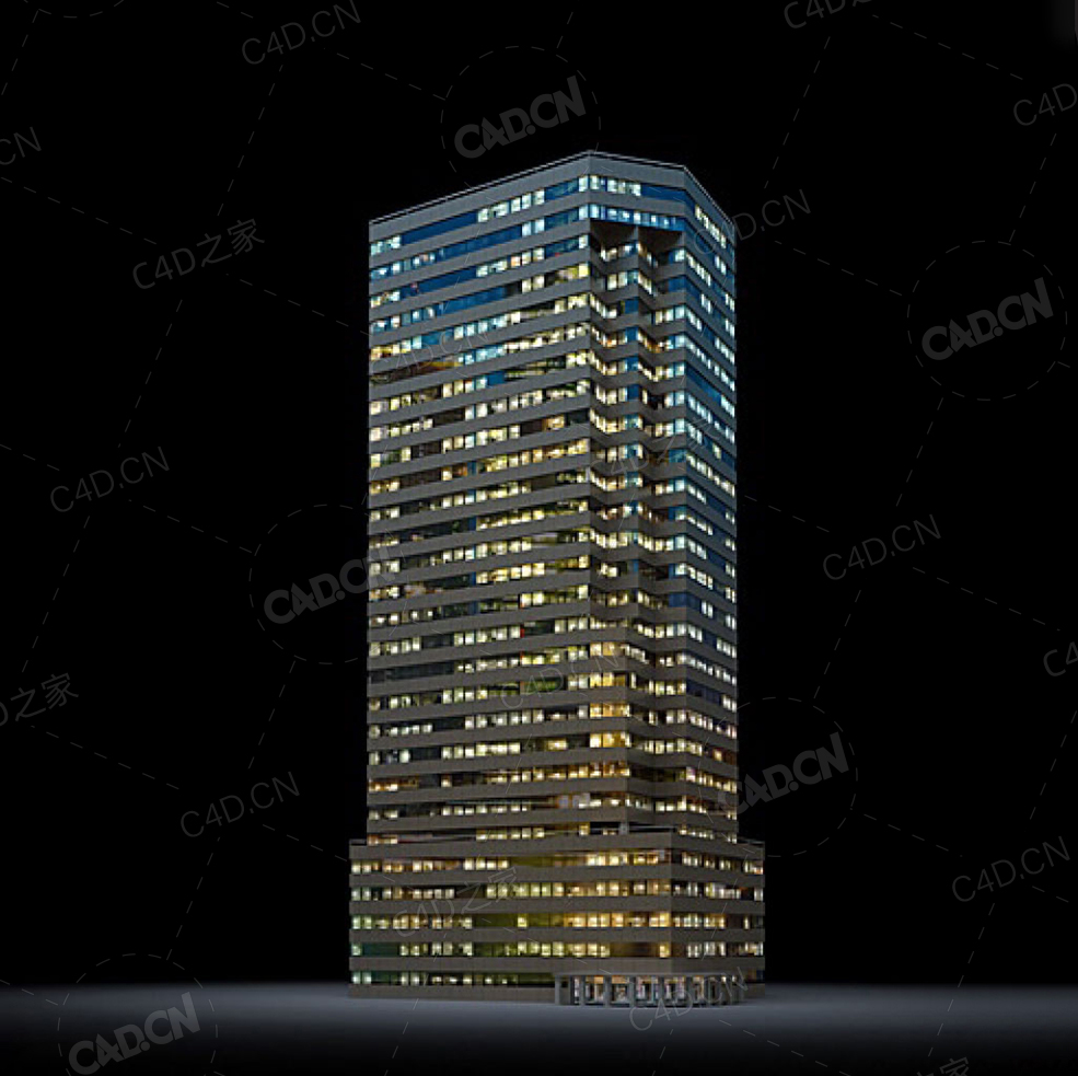 夜间摩天大楼办公楼写字楼C4D模型 Archmodels Vol.103_Night Skyscrapers - model-21 - C4D之家 - 21.jpg