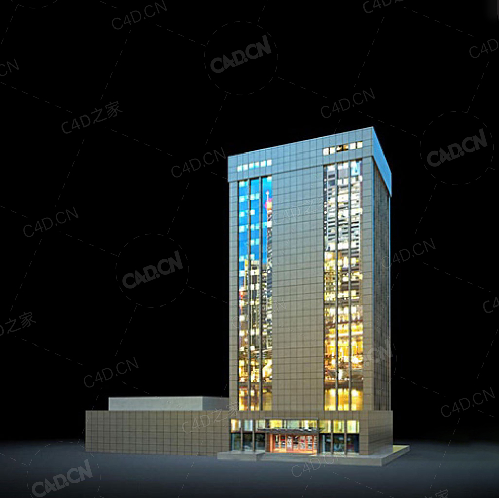 夜间摩天大楼办公楼写字楼C4D模型 Archmodels Vol.103_Night Skyscrapers - model-25 - C4D之家 - 25.jpg