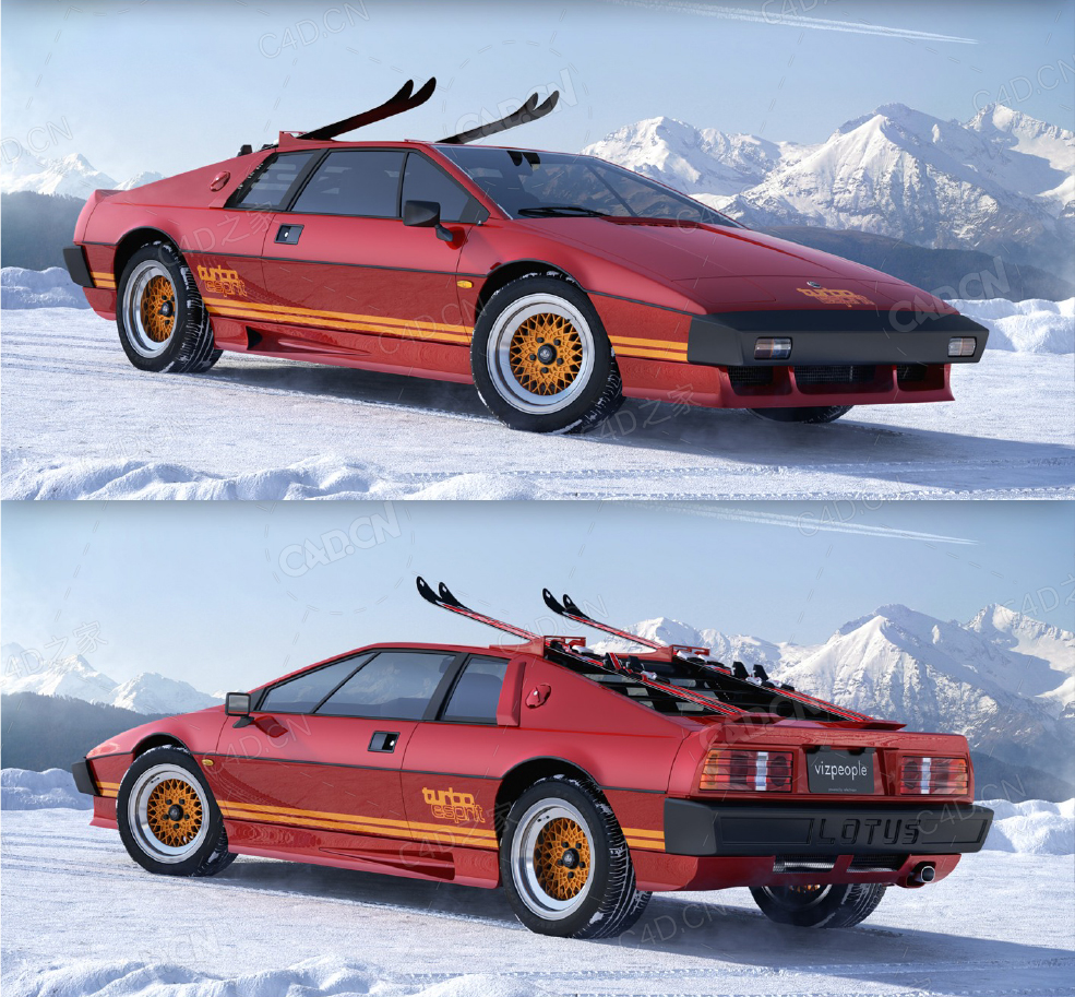 莲花精灵汽车C4D模型 Lotus Esprit