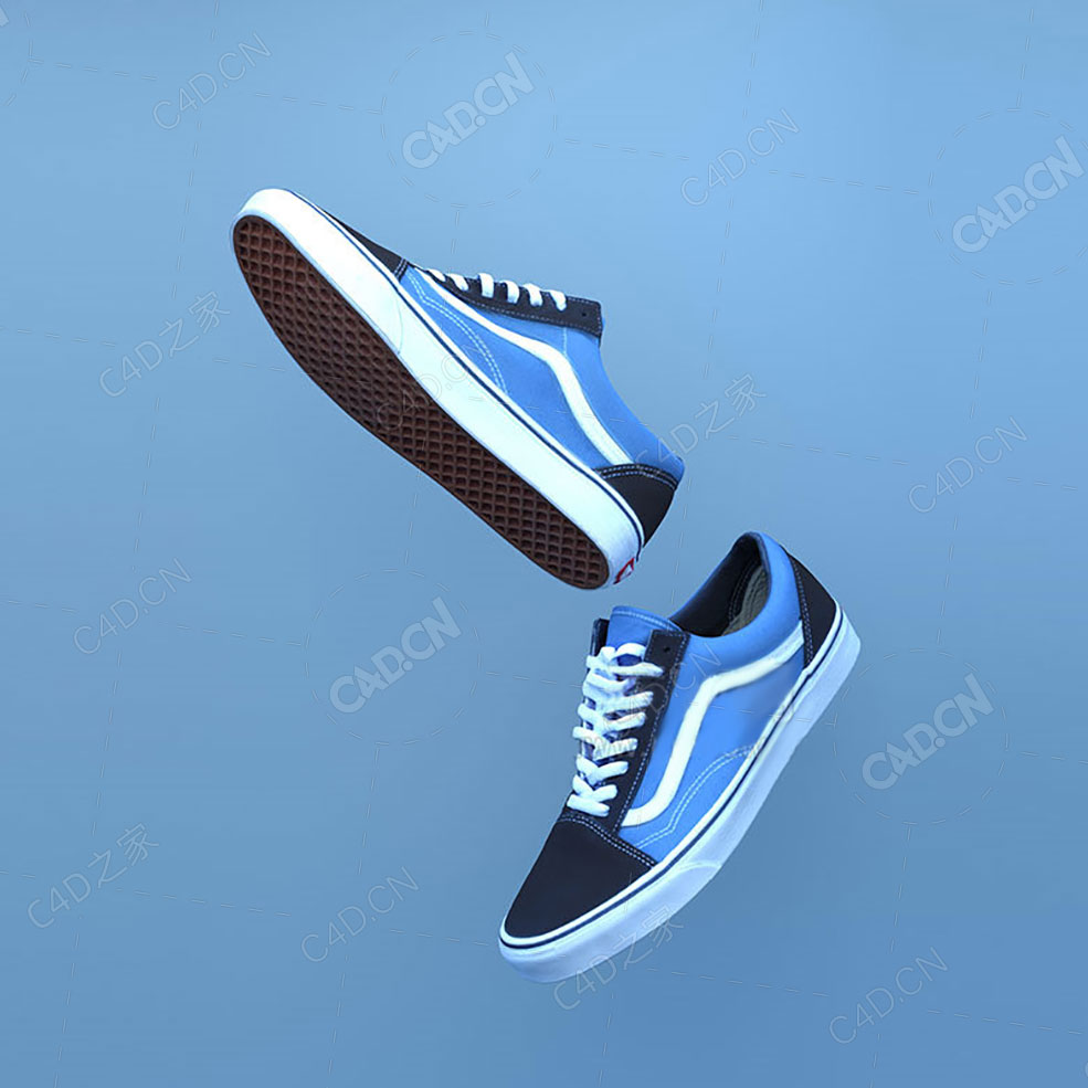 休闲板鞋平底鞋C4D FOR CORONA渲染模型 Sneakers