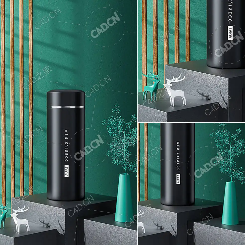 黑色杯子保温杯水杯C4D OCTANE模型Thermos cup - C4D之家 - 38.jpg