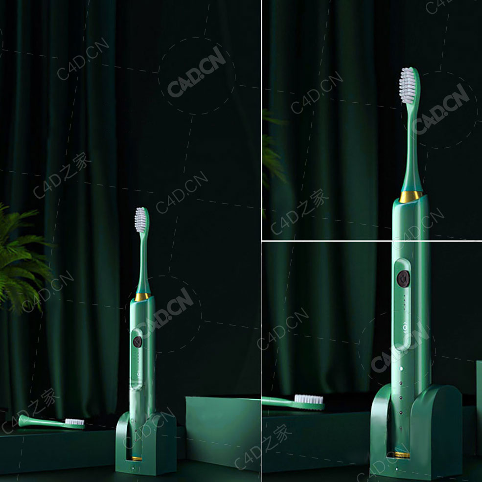 家用电器电动牙刷C4D OCTANE模型electric toothbrush - C4D之家 - 43.jpg