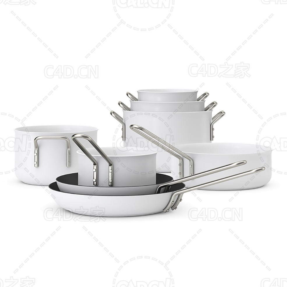 煲汤厨具套装陶瓷餐具 Eva Solo Trio cookware set - C4D之家 - 02.jpg