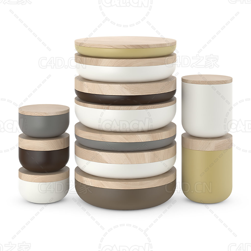 厨房陶瓷调味罐子 Vincent Van Duysen pottery - C4D之家 - 17.jpg