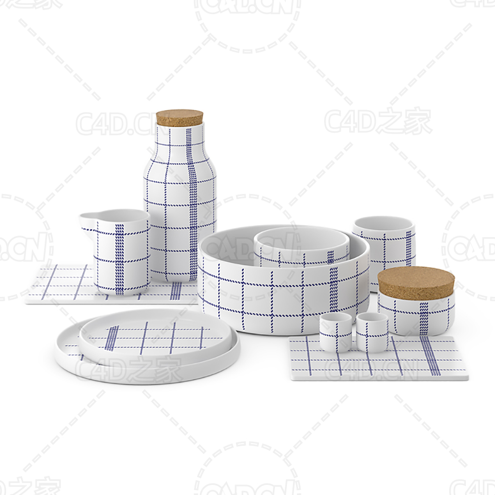 水杯盘子茶杯晚餐套装 Normann Copenhagen dinner set - C4D之家 - 12.jpg