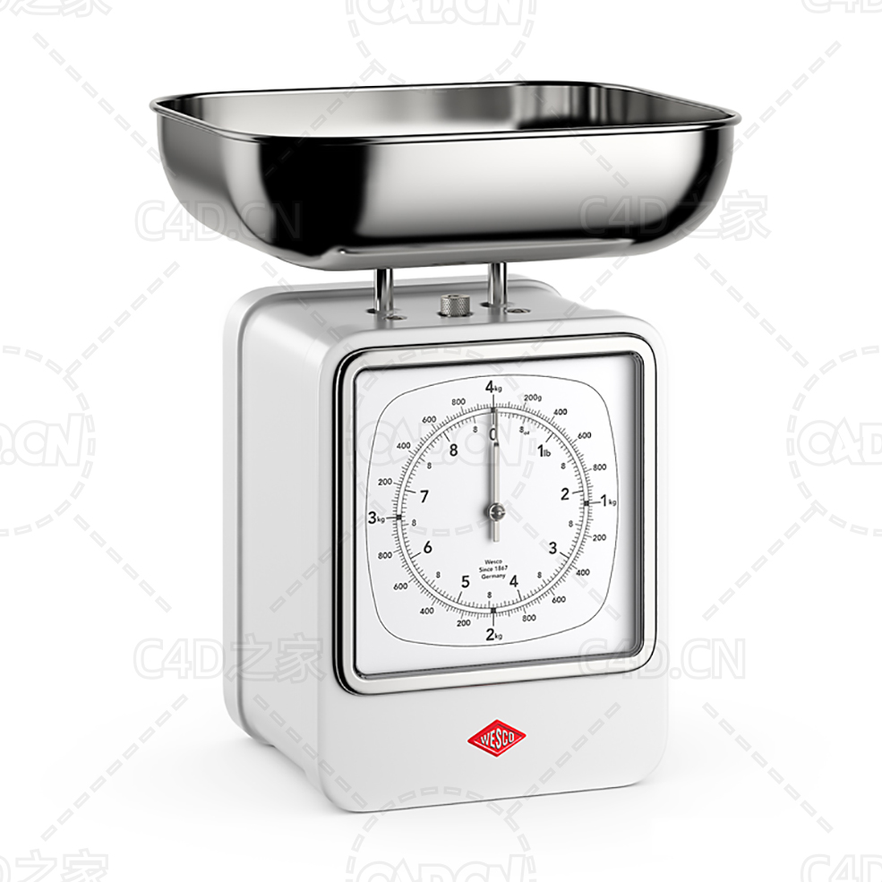 厨房秤复古秤 Wesco Retro scale with clock - C4D之家 - 19.jpg