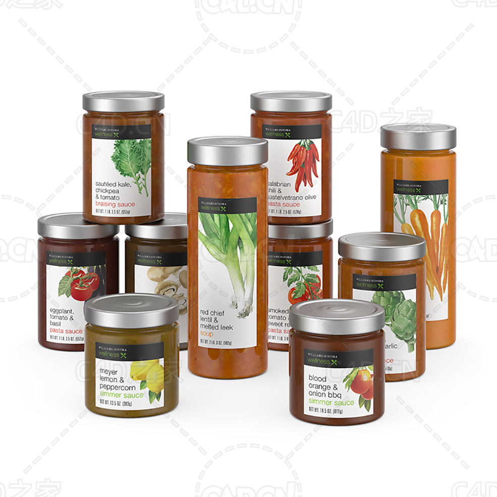 水果蔬菜酱罐 Sauce jars - C4D之家 - 27.jpg