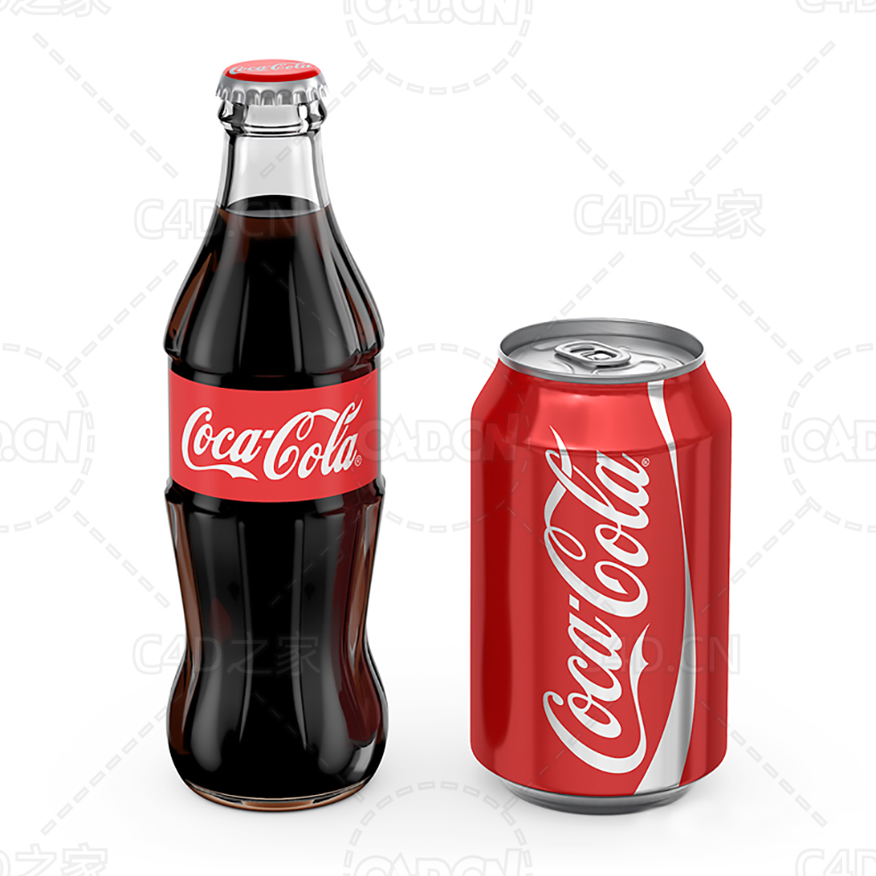 瓶装可口可乐易拉罐可乐 Coca-Cola - C4D之家 - 35.jpg