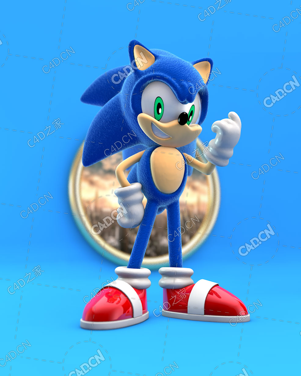蓝色刺猬索尼克主人公卡通IP角色模型Sonic The Hedgehog - C4D之家 - eb25f4e2906f4cecc8839e47b7dabbce.jpg