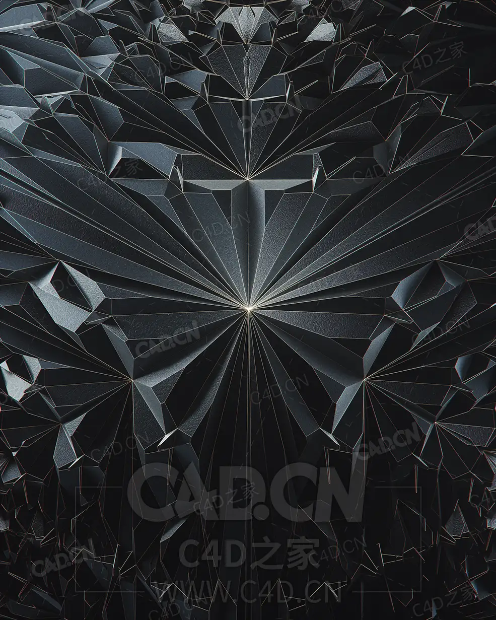 黑暗的金色多边形图形 Dark - C4D之家 - 78.jpg